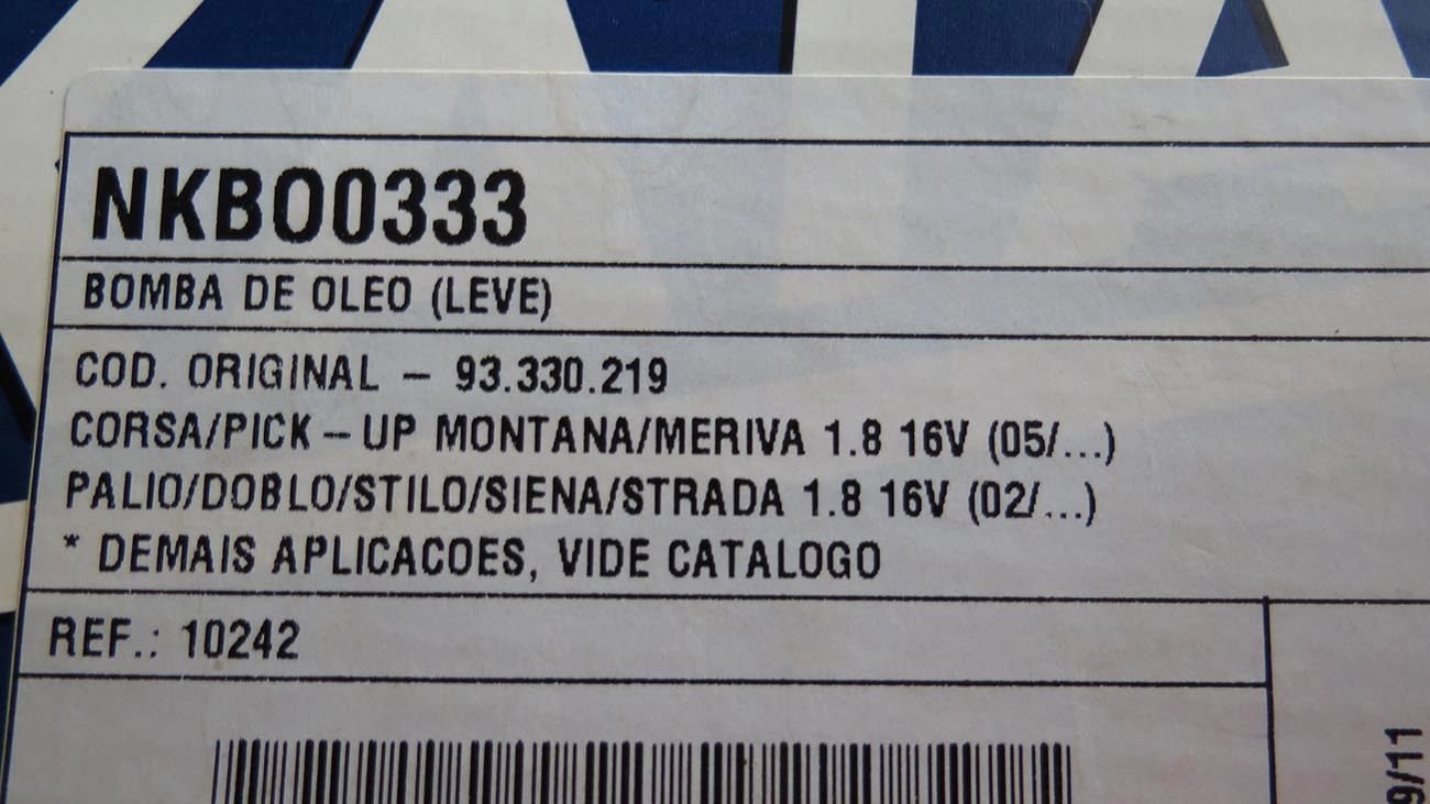 BOMBA OLEO FIAT PALIO/SIENA/STRADA/BRAVA/DOBLO 1.8 8V 03/05