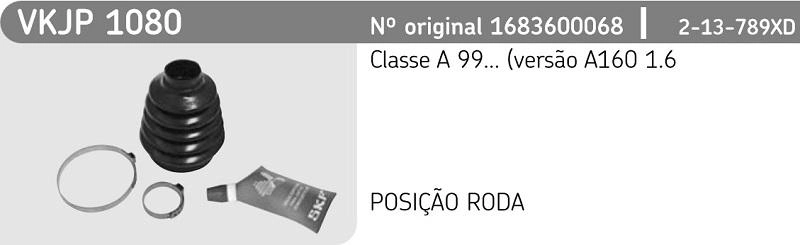 KIT REPARO HOMOCINÉTICA LADO RODA MB CLASSE A 160 99/06 - 32X76X109MM
