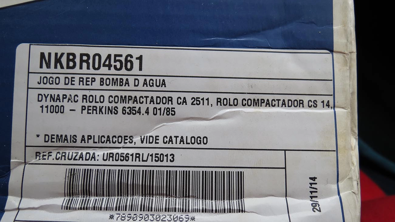 REPARO BOMBA ÁGUA - GM A/C/D-60 - A/C/D-70 - A/C/D80 - A/C/D90 - 11.000/22.000 - PERKINS 6.354/Q20B