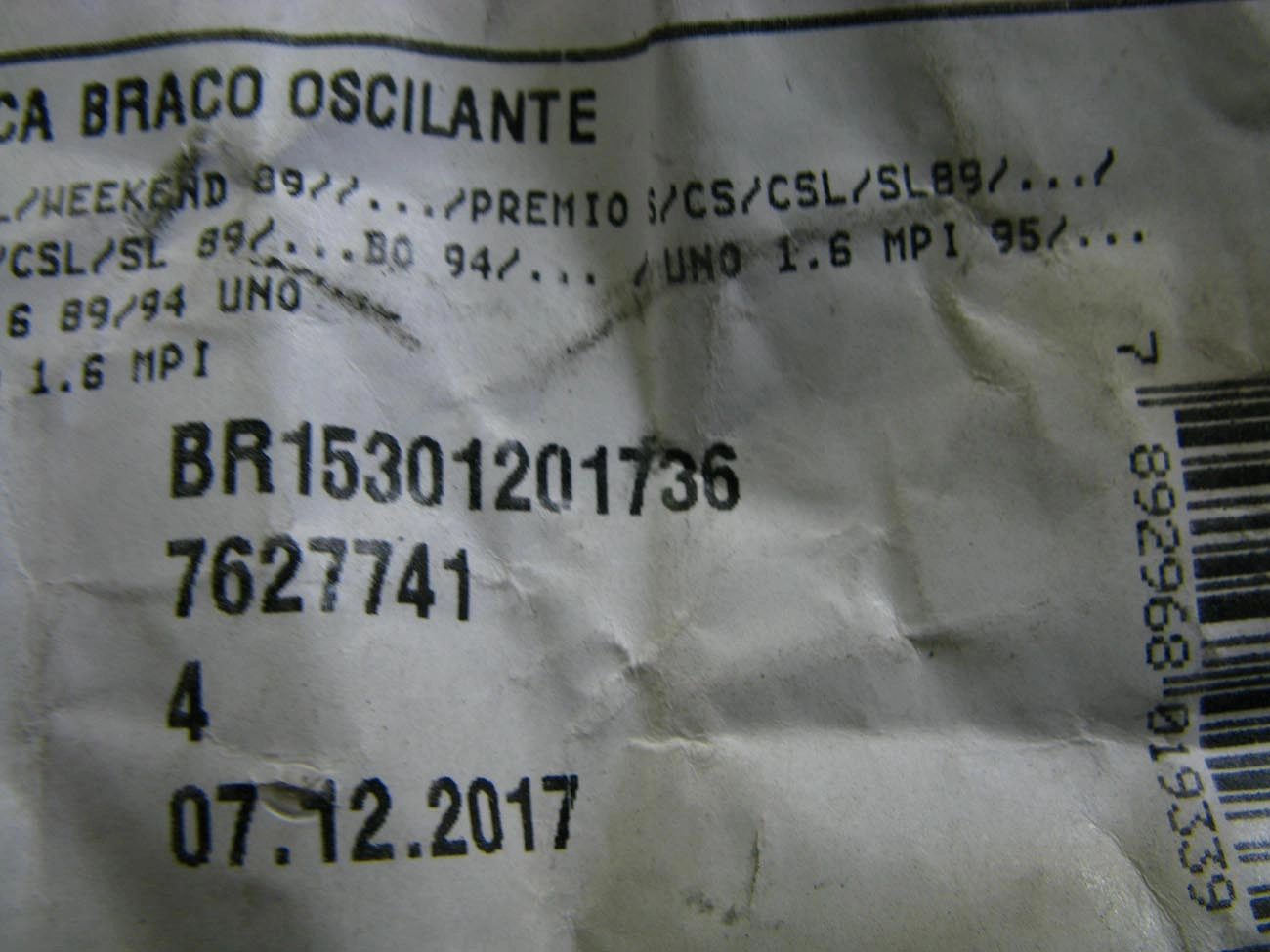 BUCHA TRASEIRA BANDEJA SUSPENSÃO FIAT PREMIO/ELBA 89/ LIGHT