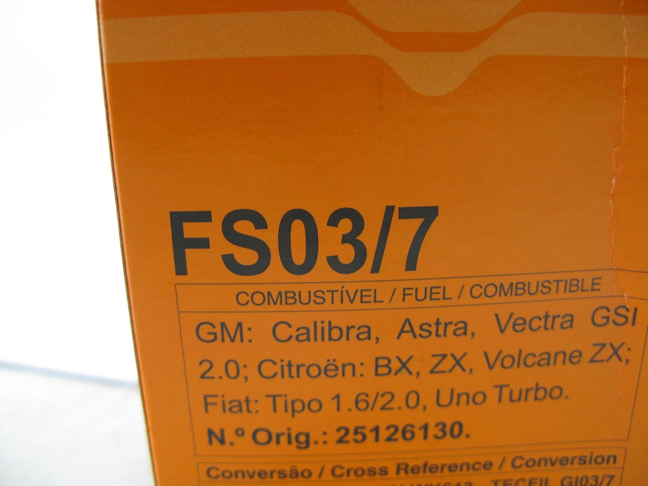 FILTRO COMBUSTIVEL FIAT TIPO/TEMPRA/UNO TURBO - PEUGEOT 306/106 - GM VECTRA/ASTRA 94/96 - MONZA MPFI