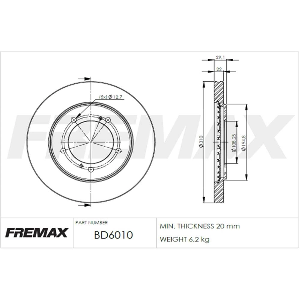 DISCO FREIO DIANTEIRO VENTILADO 310MM GM TRACKER 4X4 99/09 SUZUKI GRAND VITARA 98/04