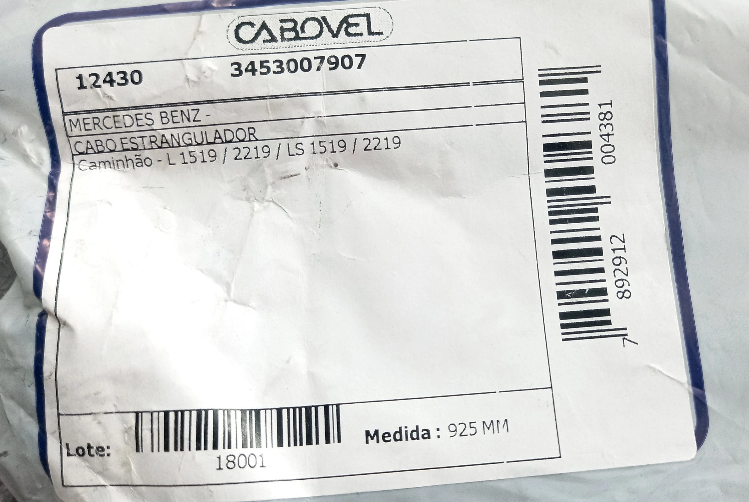CABO ESTRANGULADOR 925MM MB L 1519/2219/LS
