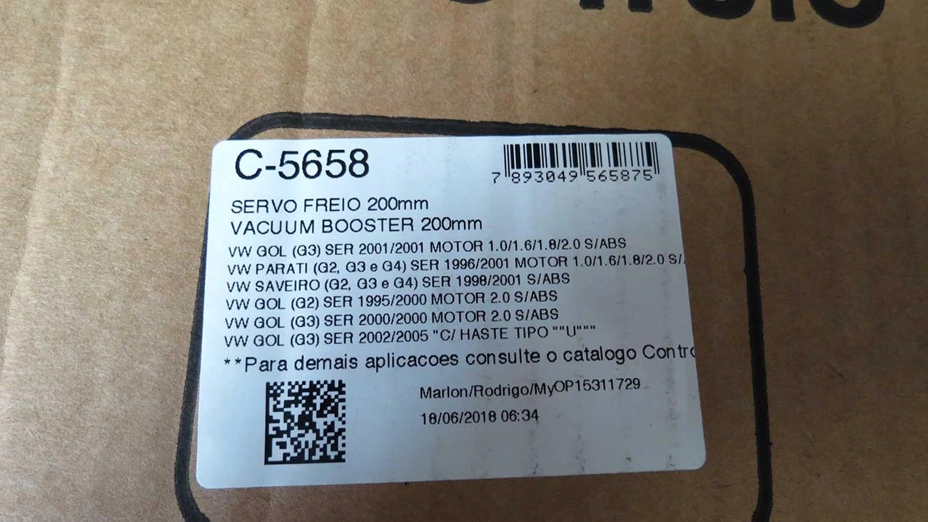 SERVO FREIO VW GOL 2.0 95/00 G II/III S/ABS - 7/8