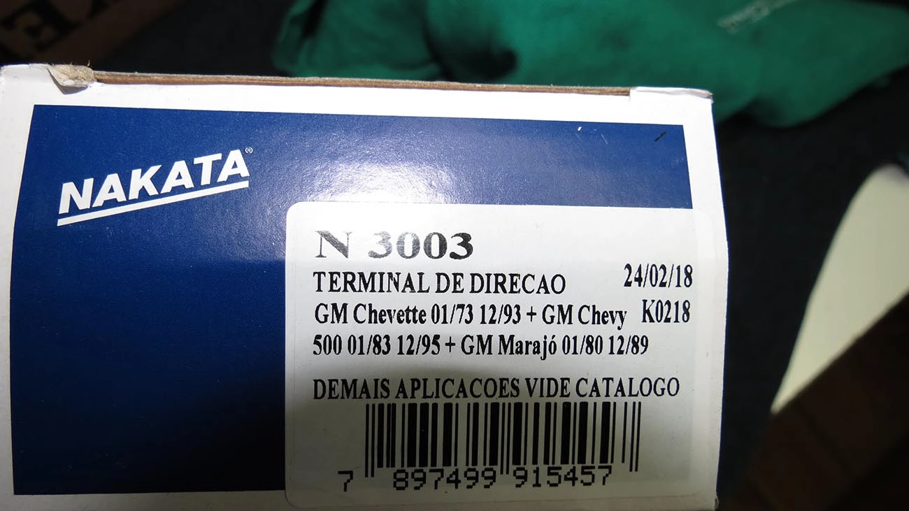 TERMINAL DIREÇÃO DIREITO/ESQUERDO LD/LE GM CHEVETTE 73/94 CHEVY 83/95 MARAJÓ 80/89 TODOS