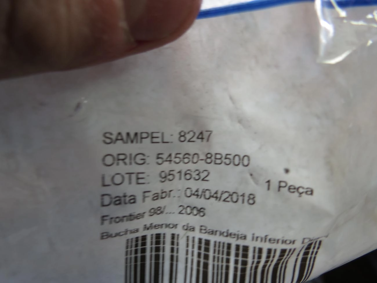 BUCHA DA BANDEJA INFERIOR MENOR NISSAN FRONTIER 1998/2006  - SUSPENSAO DIANTEIRA