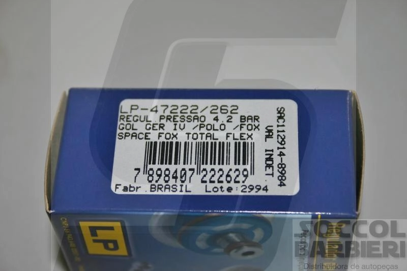 REGULADOR DE PRESSÃO VW GOL G4/G5 - POLO/FOX/CROSSFOX - PEUGEOT 307 - FIAT IDEA - CITROEN C3 - 4.2B