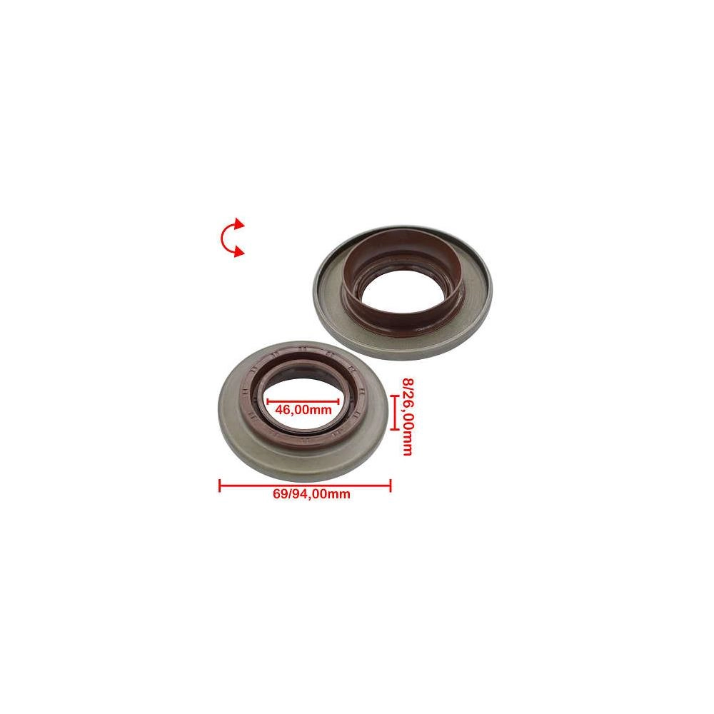 RETENTOR SAÍDA DIFERENCIAL DIANTEIRO SEMI EIXO ESQUERDO TOYOTA HILUX 2013/ -46X69X94X8X26MM