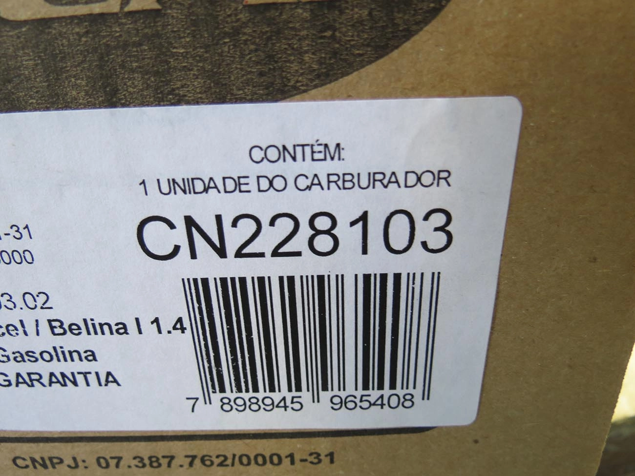 CARBURADOR FORD CORCEL/BELINA I 1.4 72/77 - WEBER SIMPLES