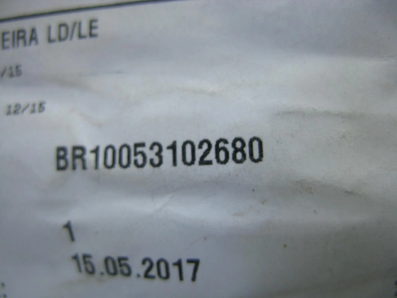 BIELETA DIANTEIRA LD/LE HONDA CITY 09/14 - CIVIC 12/15 - NEW FIT 08/15