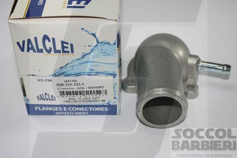FLANGE ALUMÍNIO VÁLVULA TERMOSTÁTICA COM RETORNO VW GOL/VOYAGE/PARATI/ 89/96 - LOGUS 1.6 - AE/CH