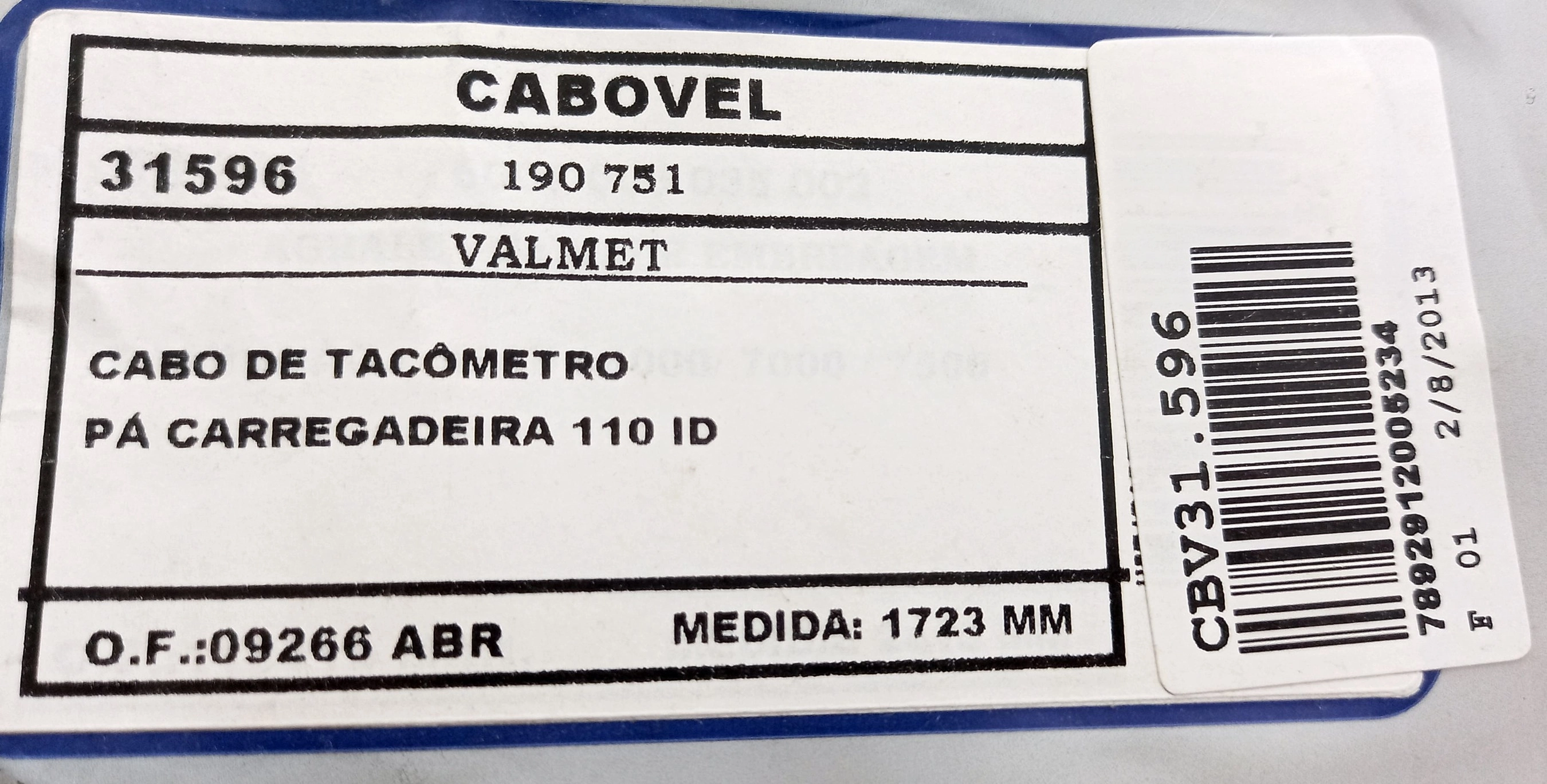 CABO TACOMETRO PA CARREGADEIRA 110 ID 1723