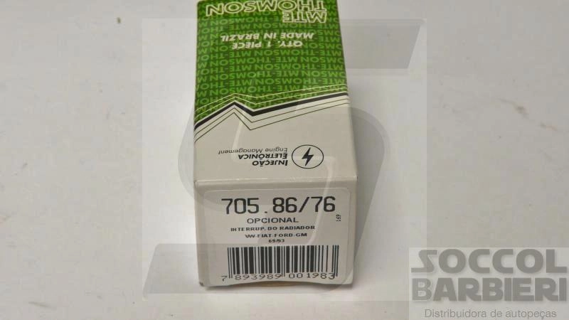 INTERRUPTOR TÉRMICO RADIADOR OPCIONAL PARA ACIONAMENTO VENTILADOR FIAT/FORD/GM/VW GASOLINA/ALCOOL