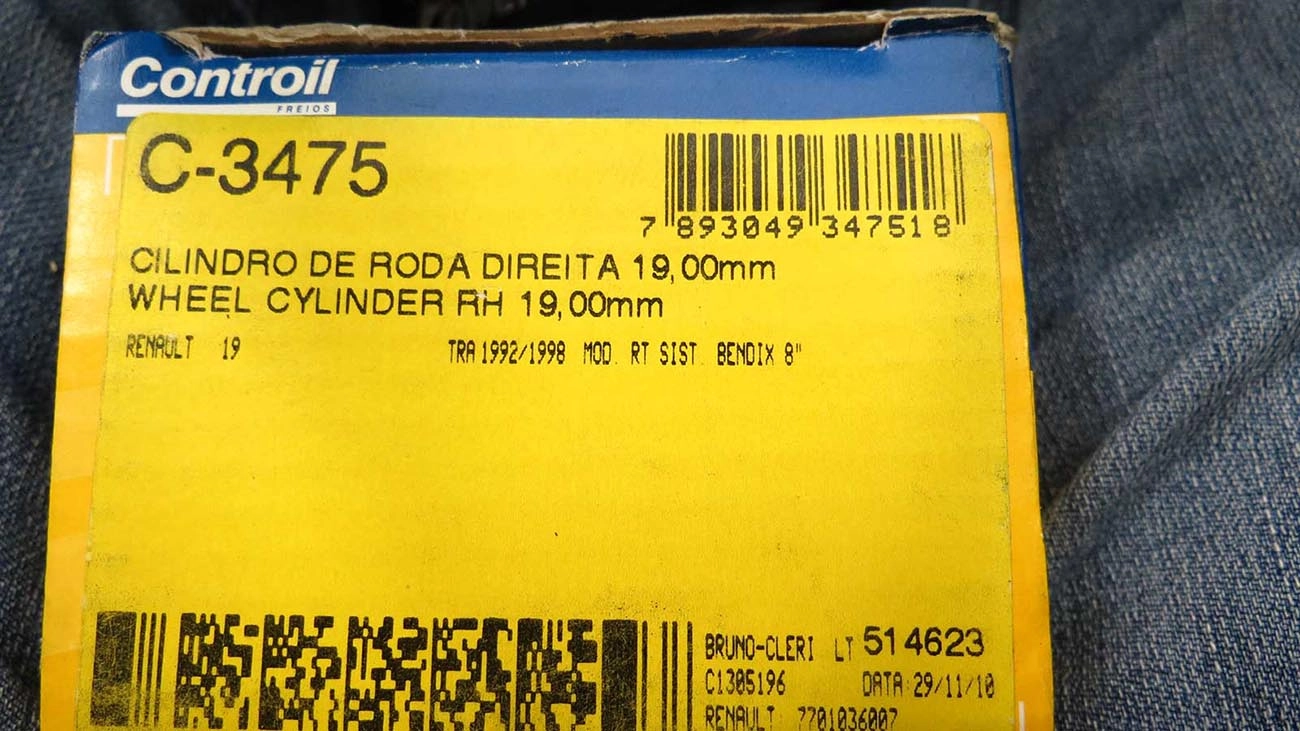 CILINDRO RODA TRASEIRA DIREITA RENAULT 19 92/98 - 19MM - BENDIX