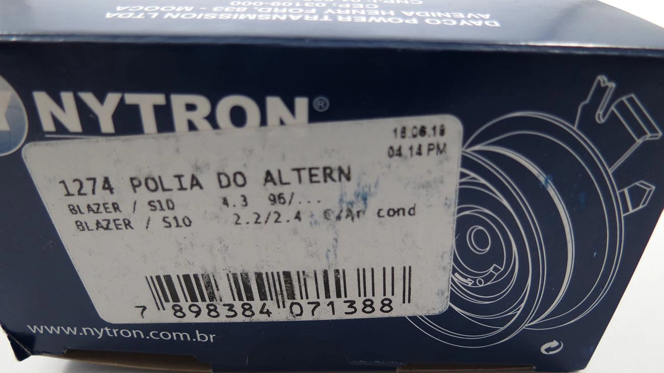 POLIA TENSOR CORREIA ALTERNADOR/TENSIONADOR AUXILIAR ACESSÓRIOS MOTOR 89,60X,1,50MM GM S-10/BLAZER 95/ 2.2 /2.4/4.3 C/ACD ROSCA M10 89,6X31,5MM