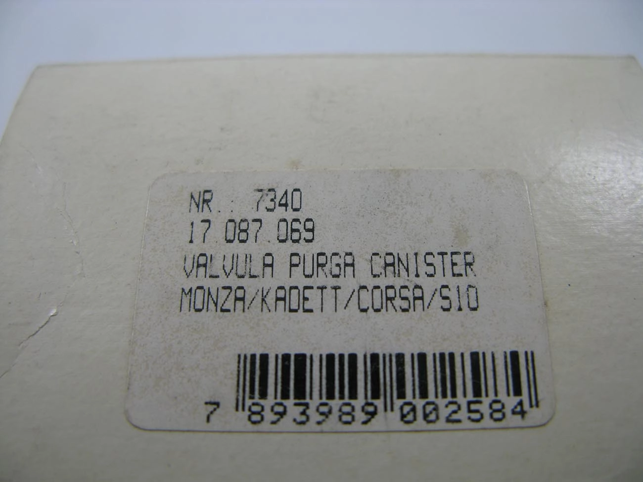 VALVULA CANISTER GM MONZA/KADETT/CORSA/S-10 EFI - CORSA/OMEGA MPFI
