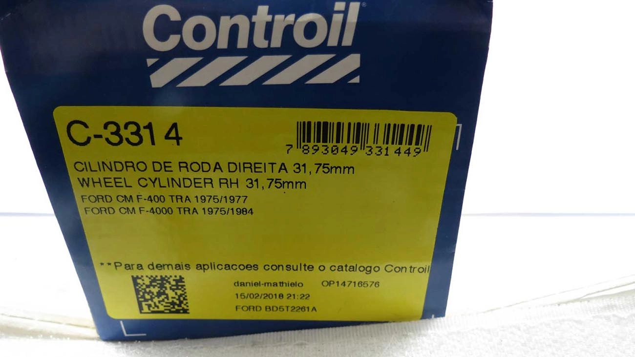 CILINDRO RODA FREIO TRASEIRO LADO DIREITO TRASEIRA DIREITA FORD F-350/400/4000 72/84 1.1/4 31,750MM