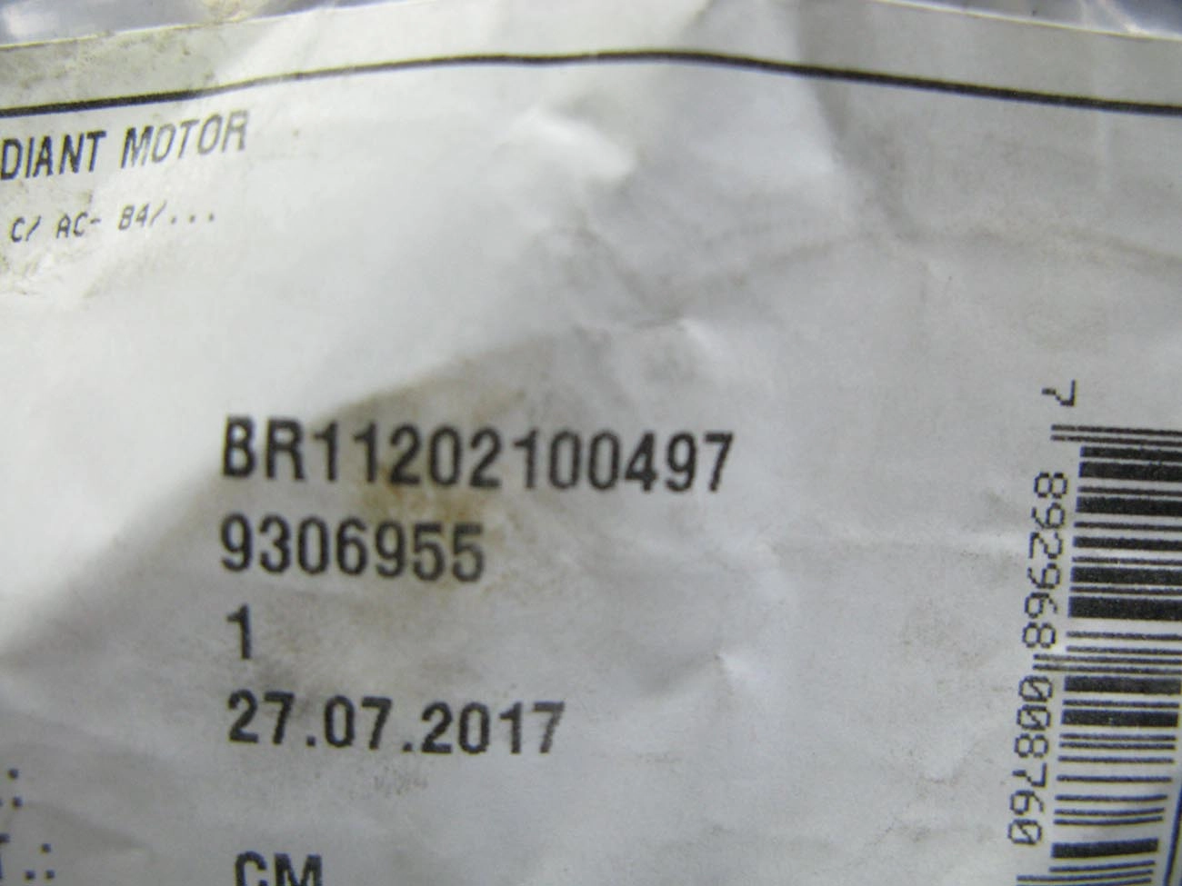 COXIM DIANTEIRO DIREITO MOTOR PINTA AMARELA (YELLOW) GM OPALA/CARAVAN C/AC