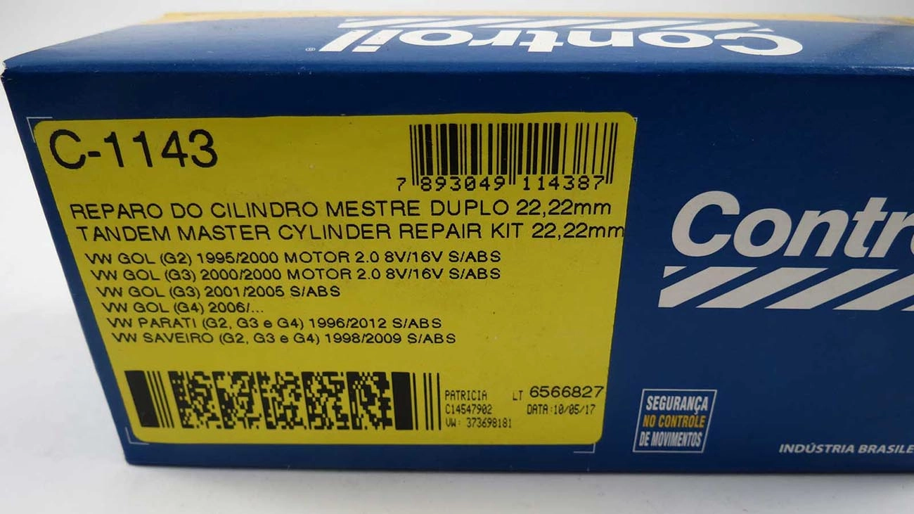 REPARO CILINDRO MESTRE DUPLO 22.22MM VW GOL 2.0 95/00 GERACAO III 01/ PARATI 96/ SAVEIRO 98/ 7/8