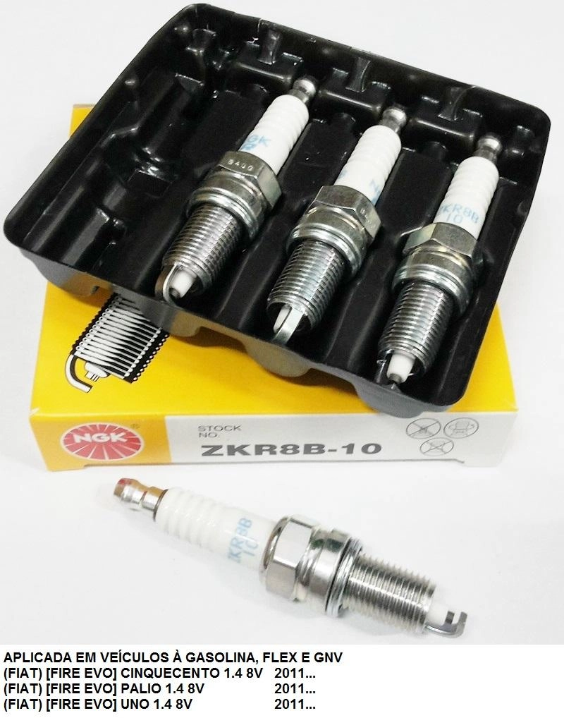 VELA IGNIÇÃO ORIGINAL BICOMBUSTÍVEL GNV FIAT NOVO UNO 1.4 EVO 2010/ PALIO/GRAND SIENA/500 2011/ FIRE