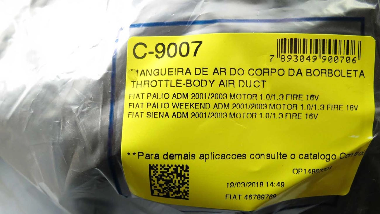 MANGUEIRA FILTRO AR FIAT PALIO/SIENA 1.0/1.3 16V 2001/2003