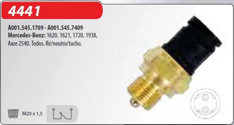 INTERRUPTOR LUZ DO RÉ MB ACELLO/ACTROS/ATEGO/ATRON/AXOR