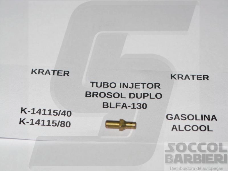 TUBO INJETOR 40 - VW GOL/ESCORT/MONZA - BROSOL SOLEX BLFA 30/34 DUPLO