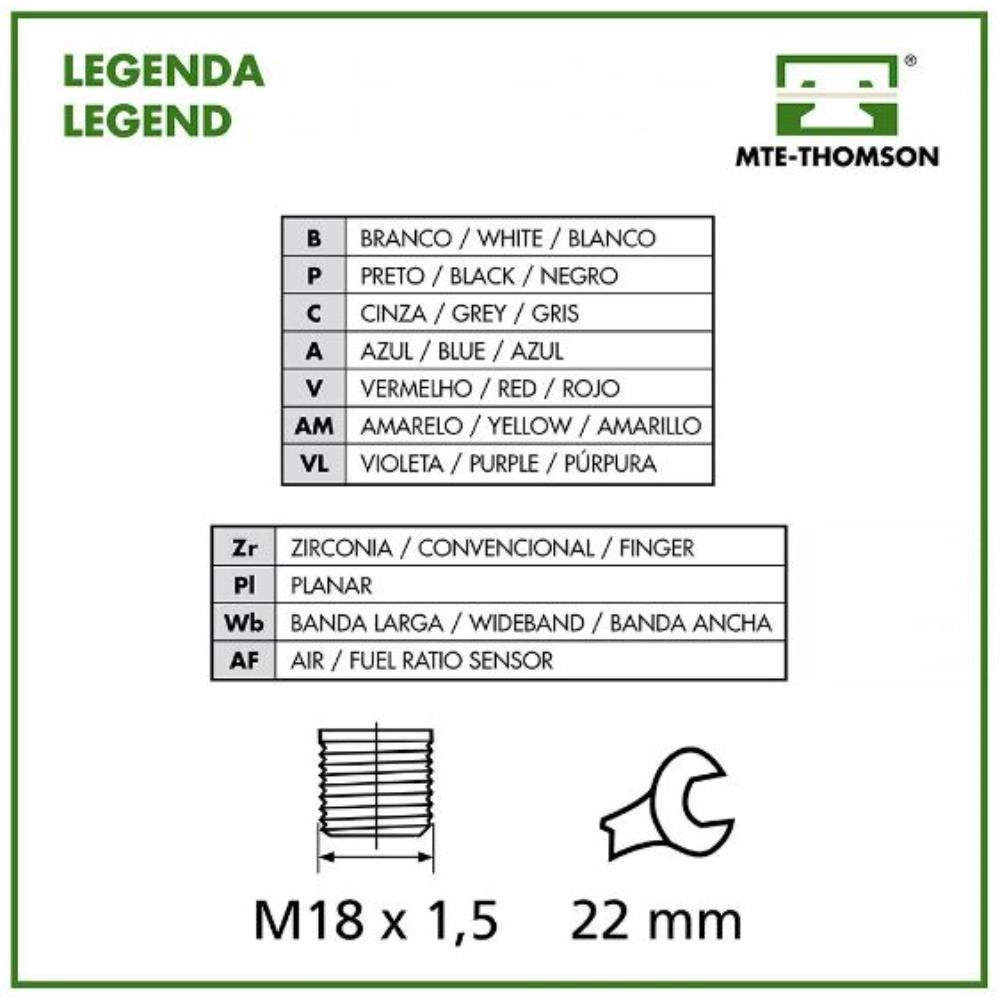 SONDA LAMBDA PLANAR GM CRUZE 1.4 2016/2021 - ONIX 1.0 2019/2021 - TRACKER 1.0/1.4 2017/2021