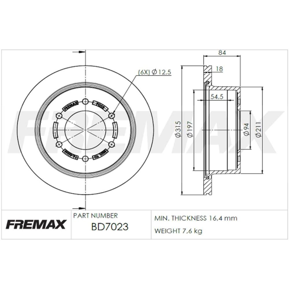 DISCO FREIO TRASEIRO VENTILADO 315MM MITSUBISHI PAJERO DAKAR/FULL/HPE/AT 3.2/3.5 08/21