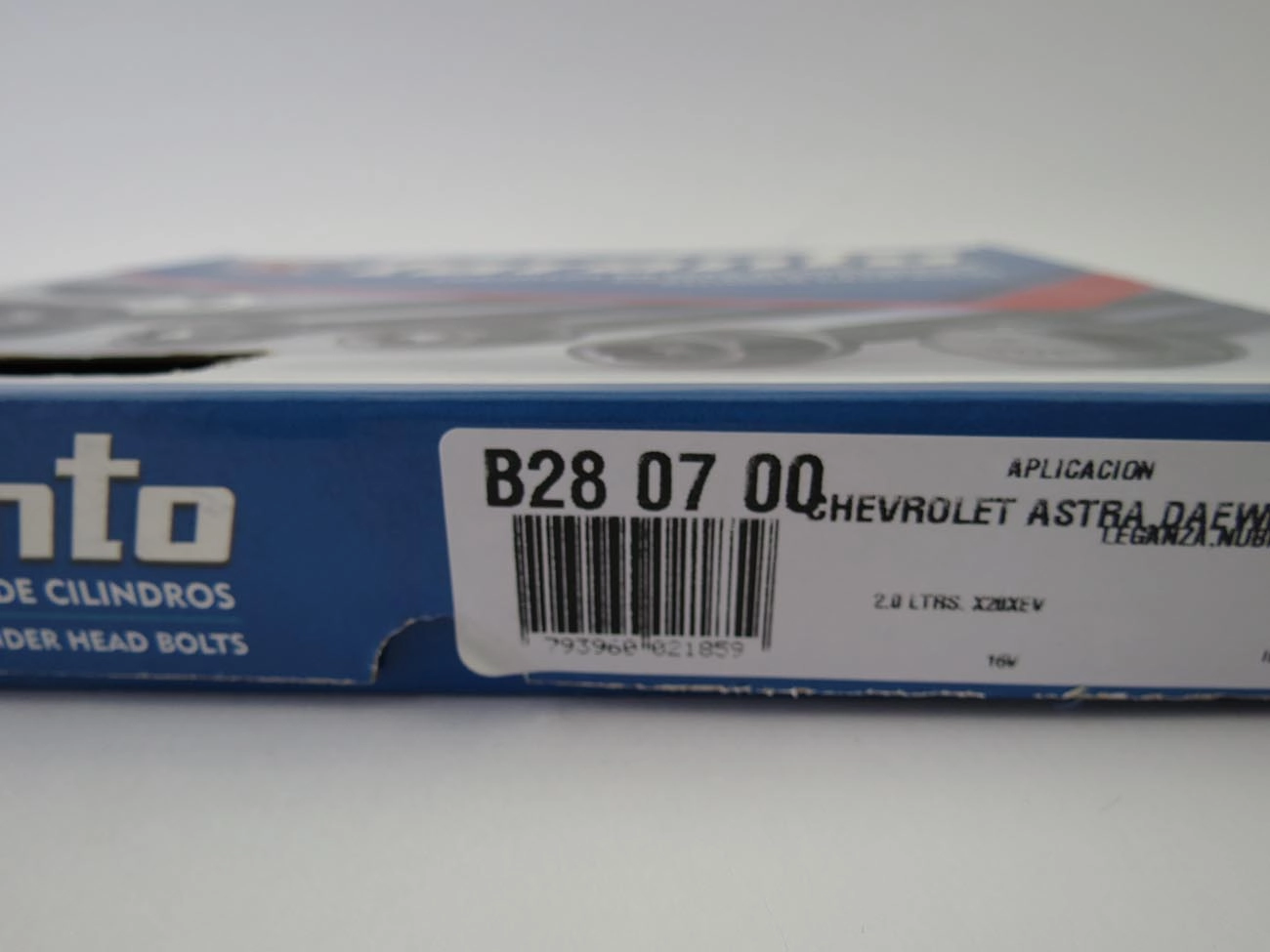 PARAFUSO CABEÇOTE 16V GM ASTRA 99/02 - VECTRA  94/05 - ELITE 08/09 - ZAFIRA 01/05 - 2.0/2.2/2.4 16V