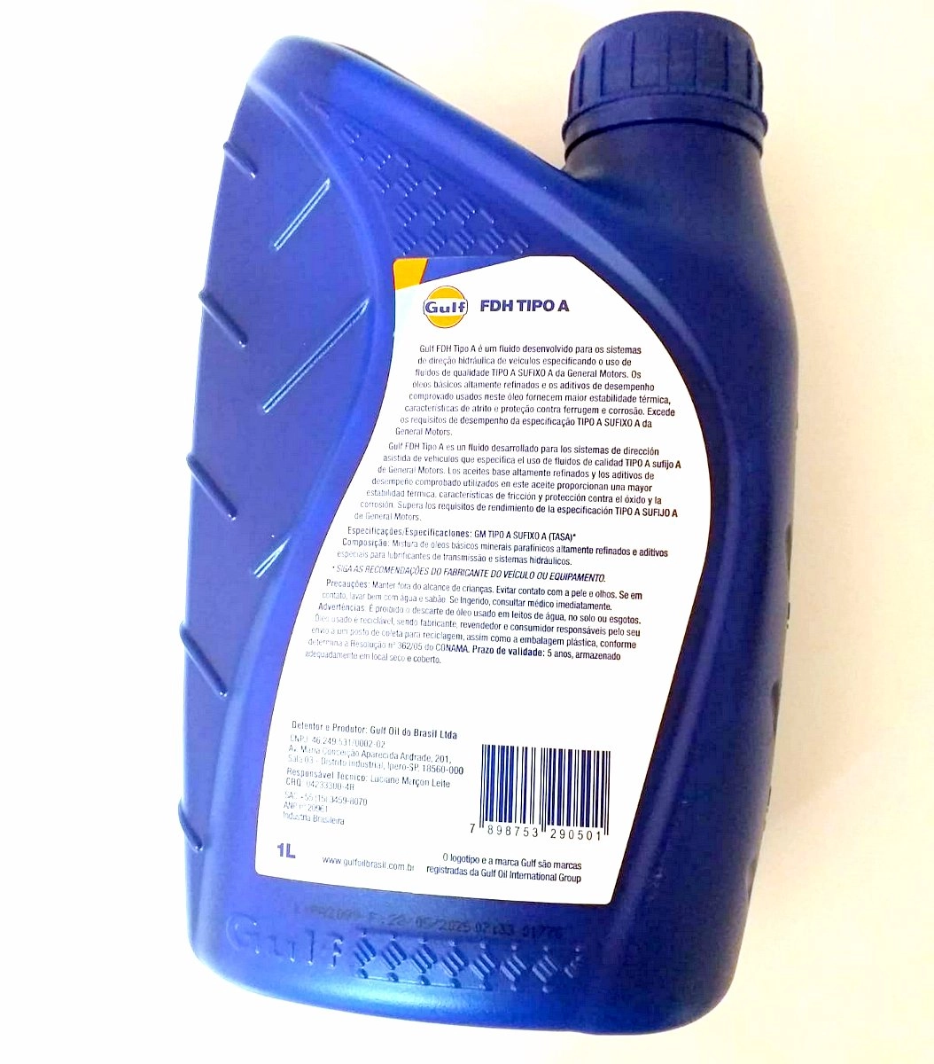 FLUIDO/ÓLEO SINTÉTICO PARA TRANSMISSÃO AUTOMÁTICA GULF DEXRON VI ATF 1 LITRO CX C/24 OLEO SINTETICO CAMBIO/TRANSMISSAO AUTOMATICA GM 2006/