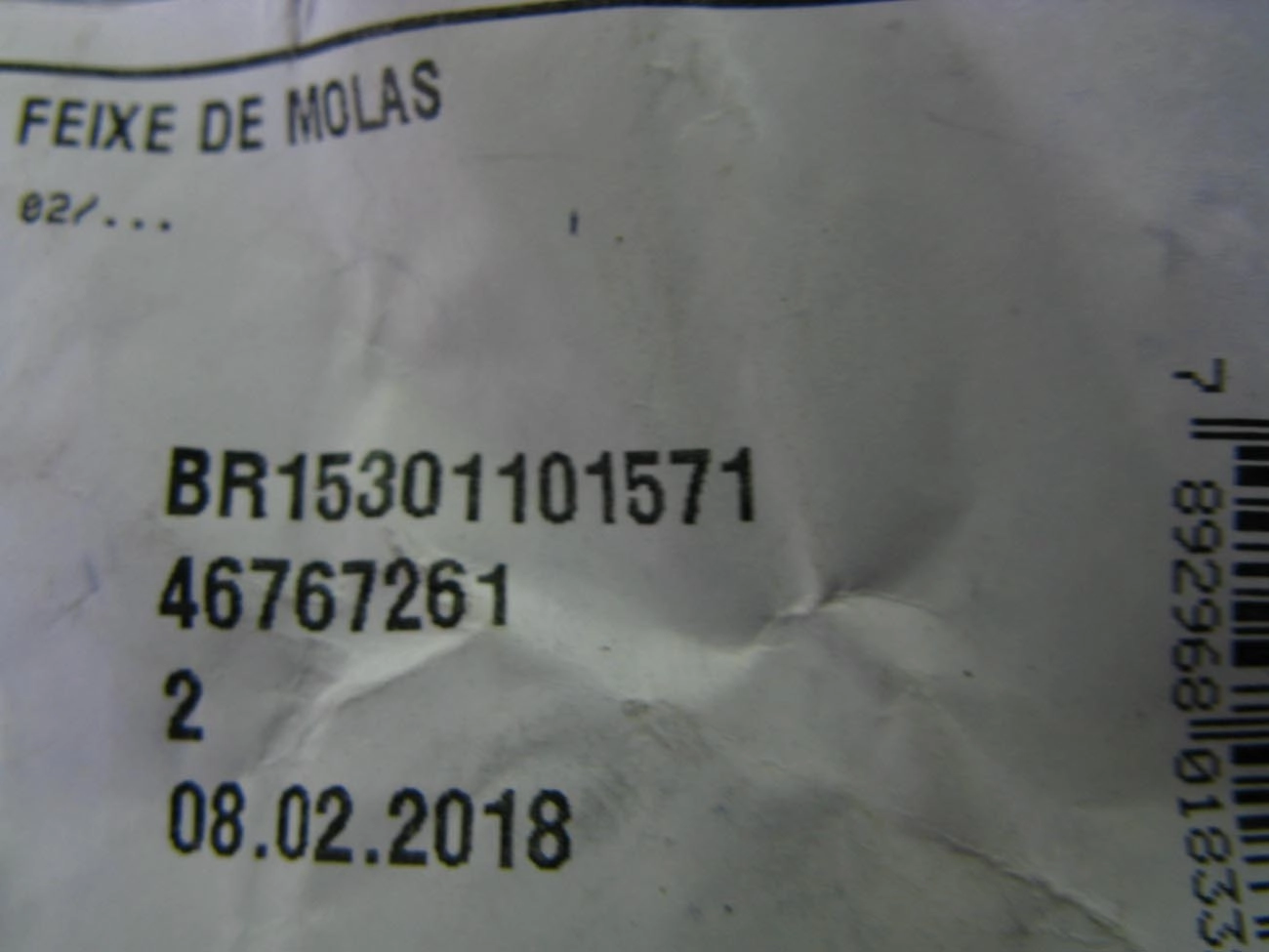 BUCHA DIANTEIRA FEIXE MOLAS TRASEIRO FIAT DOBLO CARGO 2001/
