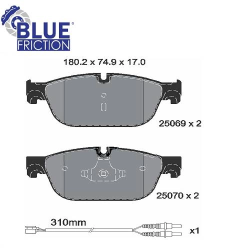 PASTILHA DE FREIO DIANTEIRA CITROEN C5/BREAK 08/ - C6 05/ - DS4 11/ - PEUGEOT 308/508 10/ - 407 04/