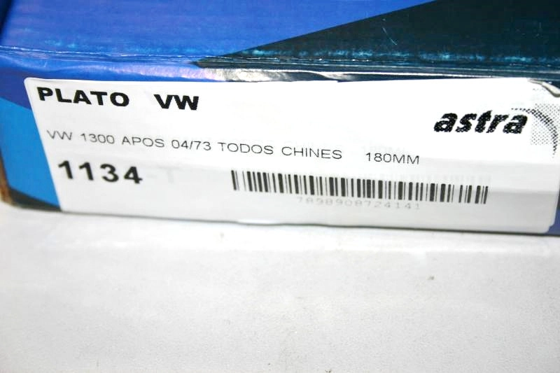 PLATO EMBREAGEM VW FUSCA 1200/1300 04.73/ - GOL 1300 A AR TODOS - 180MM