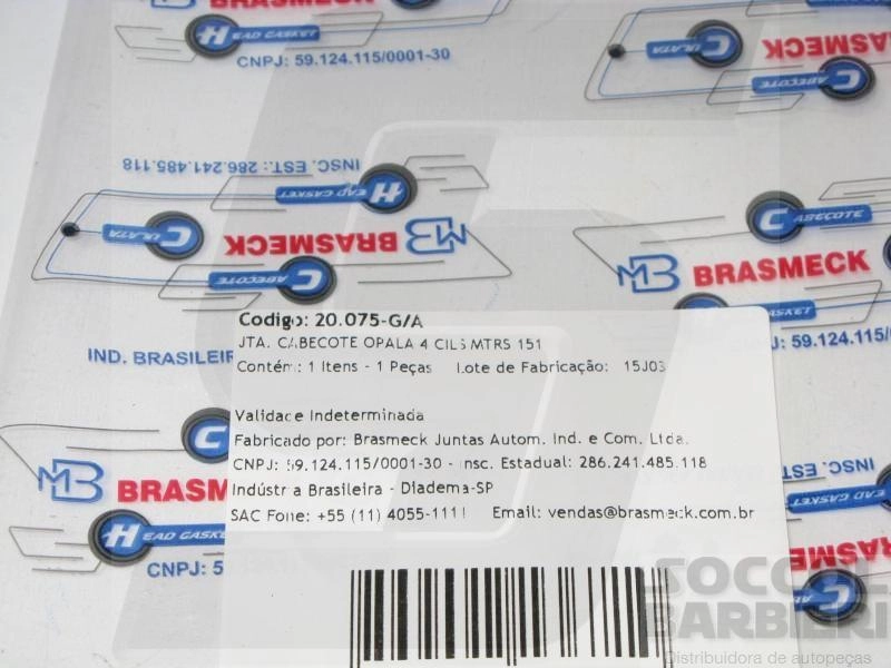 JUNTA CABEÇOTE DE FIBRA GM A-10/C-10/VERANEIO/OPALA/CARAVAN MOTOR 151 2.5 4 CIL - ÁLCOOL/GASOLINA