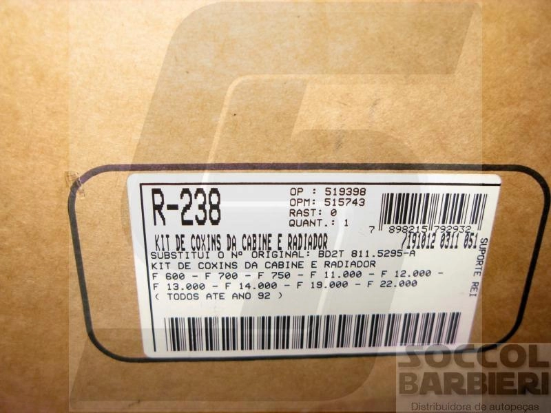 COXIM DA CABINE/RADIADOR FORD F-600/11000/21000 72/ - JOGO COMPLETO