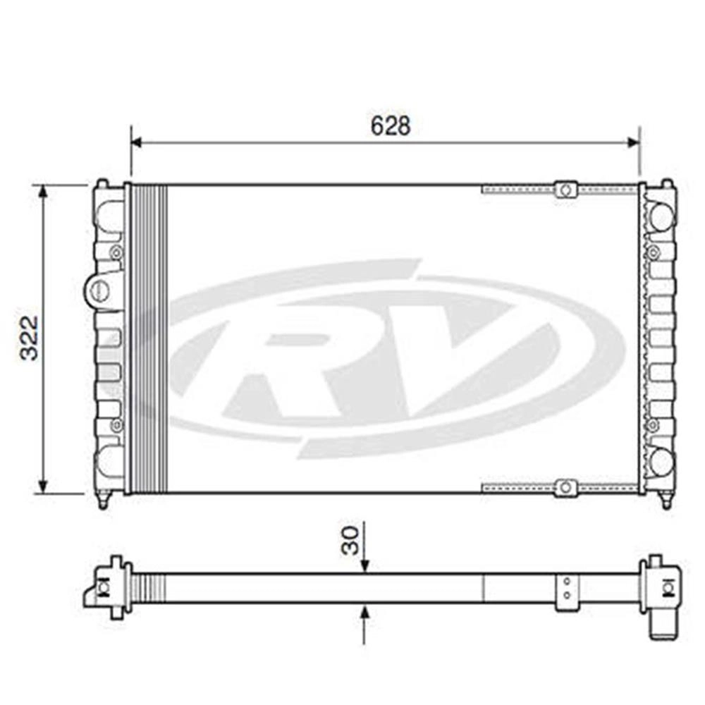 RADIADOR MOTOR SEM AR CONDICIONADO VW POLO CLASSIC 1.8 97/98 - SEAT CORDOBA/IBIZA/INCA 1.8 97/98