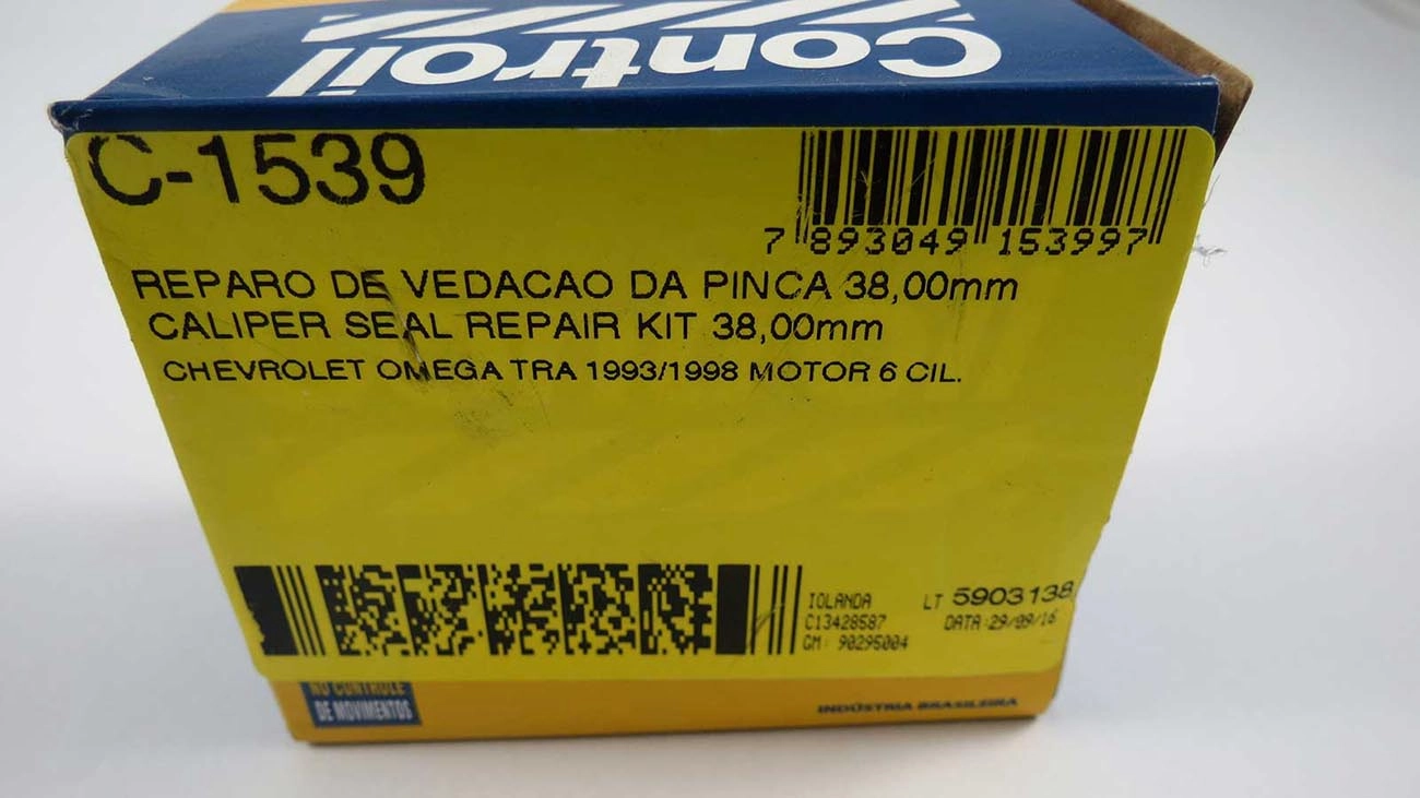 REPARO VEDAÇÃO PINÇA 38.00MM CILINDRO RODA GM OMEGA 6 CIL 93/98 FREIO DISCO 38MM TRASEIRO
