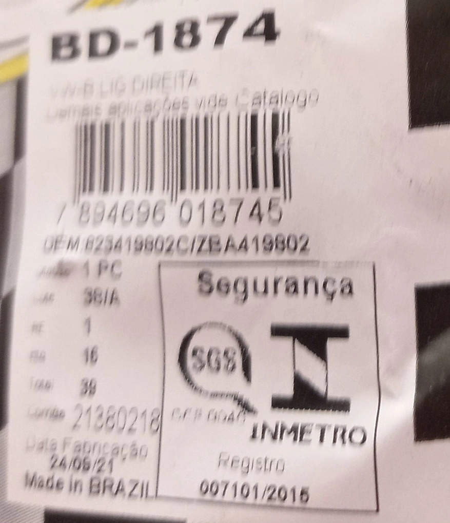BARRA DIREÇÃO 546MM DIRECAO VW PASSAT/VARIANT II TODOS DIREITA