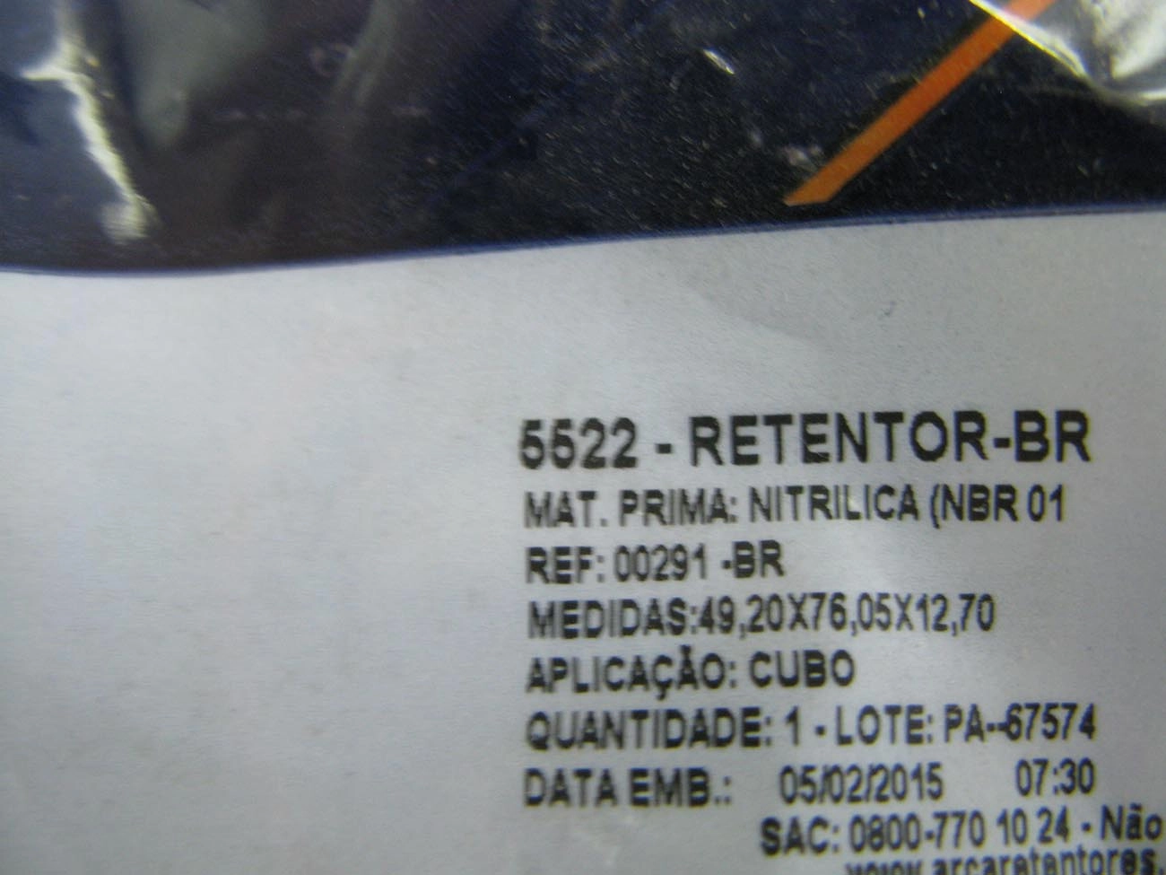 RETENTOR UNIVERSAL AGRÍCOLA CUBO DE RODA JACTO - 49,20X76,05X12,70MM