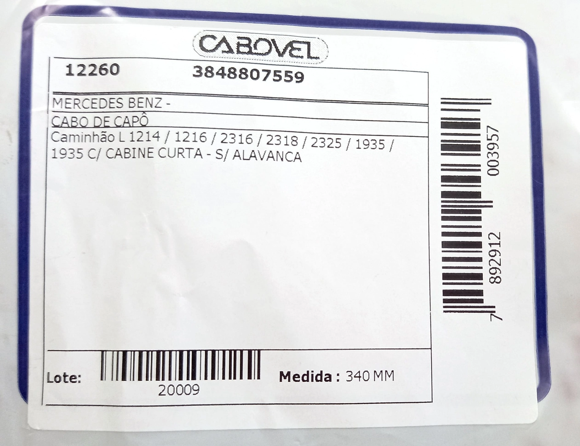 CABO CAPO MB L 1214/1216/2316/2318/2325 340MM