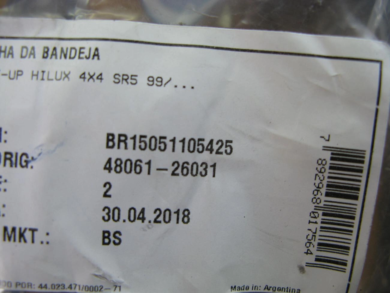 BUCHA BANDEJA INFERIOR TOYOTA HILUX 4X4 SR5 99/ - SUSPENSÃO DIANTEIRA