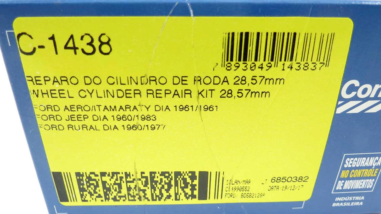 REPARO CILINDRO RODA 28.57MM WILLYS JEEP/RURAL 60/ AERO 61 1-1/8 DIANTEIRO