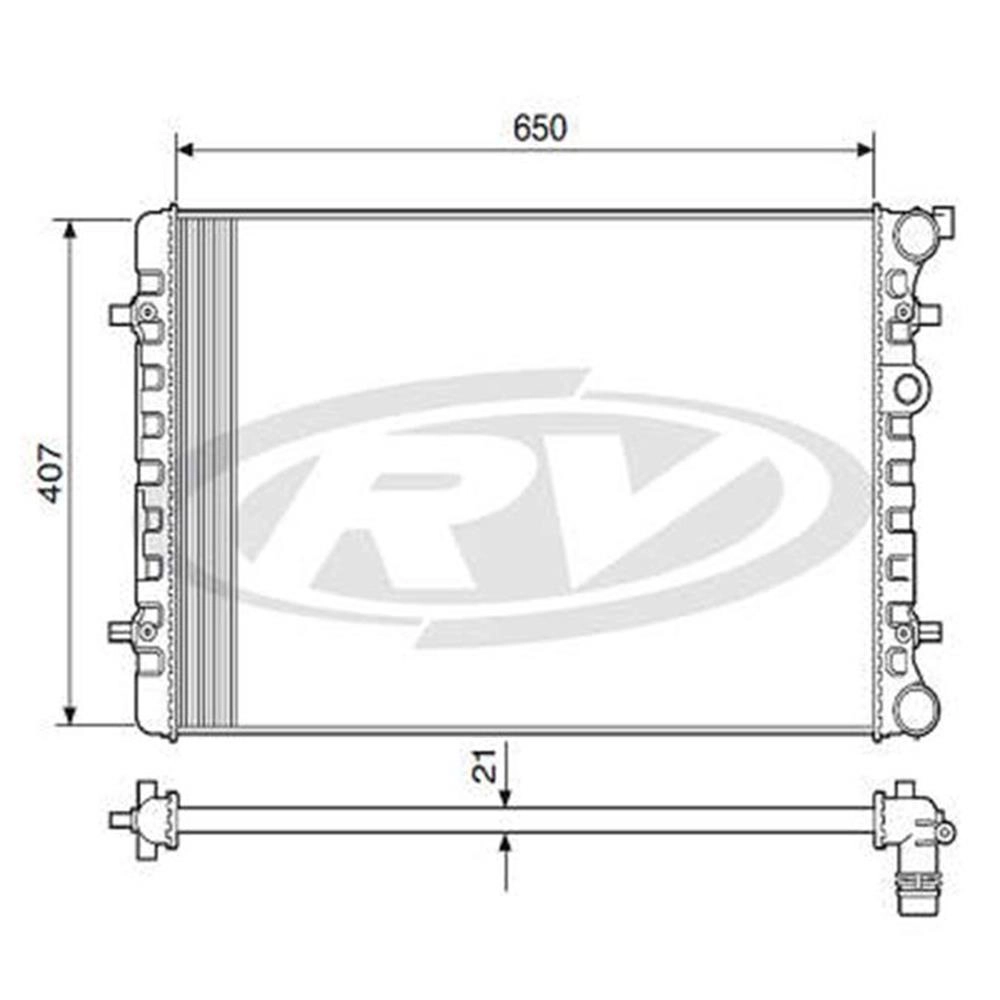 RADIADOR AUDI A3 1.6 8V 99/07 - VW BORA 2.0 8V 99/06 - GOLF 1.6 8V/1.8 20V/2.0 8V 99/06 - C/S ACD