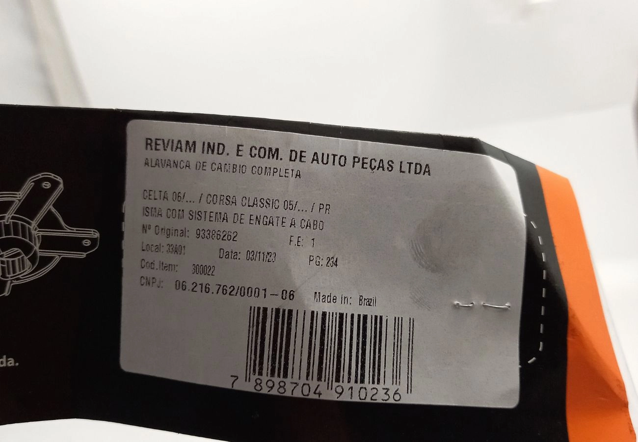 ALAVANCA DE CÂMBIO COMPLETA GM CELTA 06/ - CORSA CLASSIC 05/ - PRISMA - SISTEMA ENGATE CABO