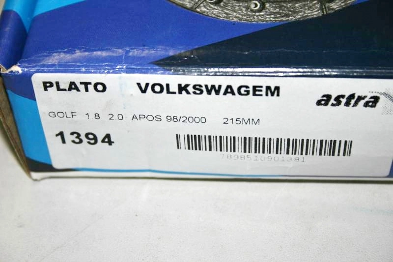 PLATO EMBREAGEM VW GOLF 1.8/2.0 98/2000 - 215MM