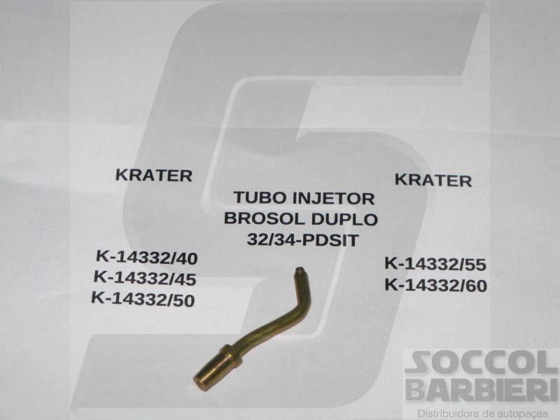 TUBO INJETOR 60 VW FUSCA/BRASILIA/KOMBI DUPLA CARB.