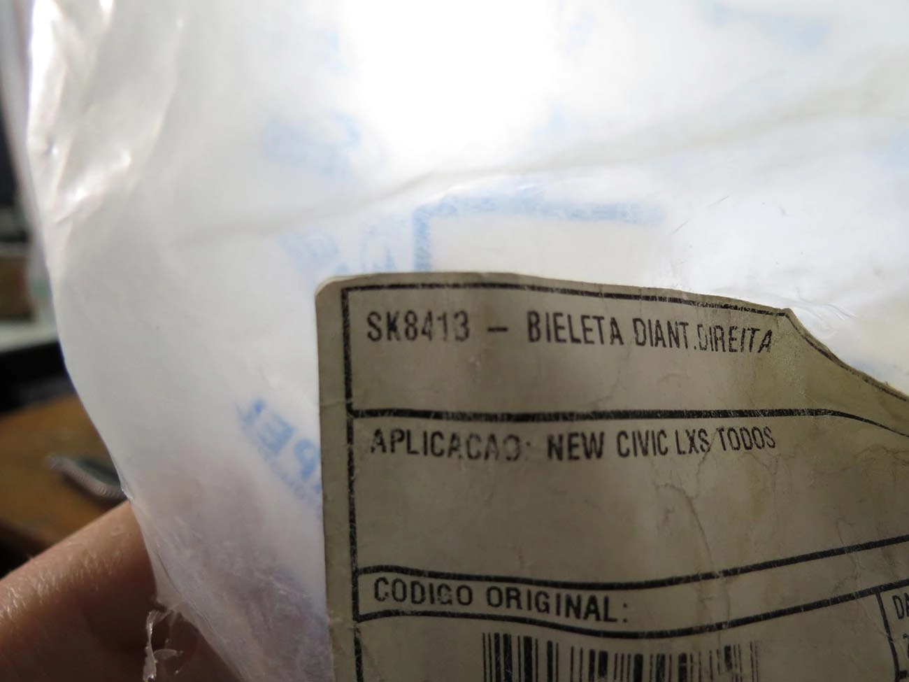 BIELETA DIANTEIRA DIREITA HONDA CIVIC 2007/2011 - TRASEIRA ESQUERDA CIVIC 2001/2006