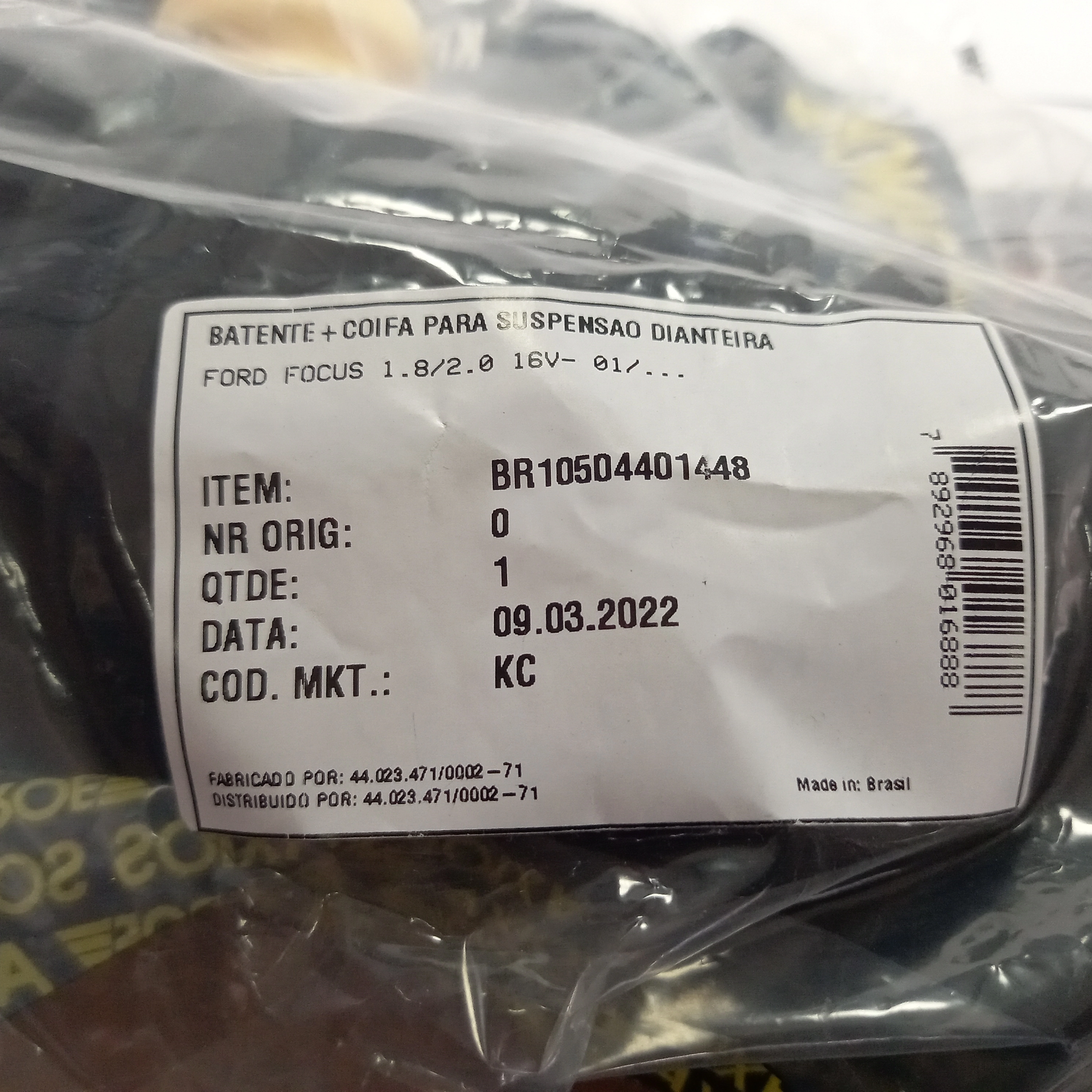 KIT AMORTECEDOR DIANTEIRO FORD FOCUS 01/08 - BATENTE E COIFA