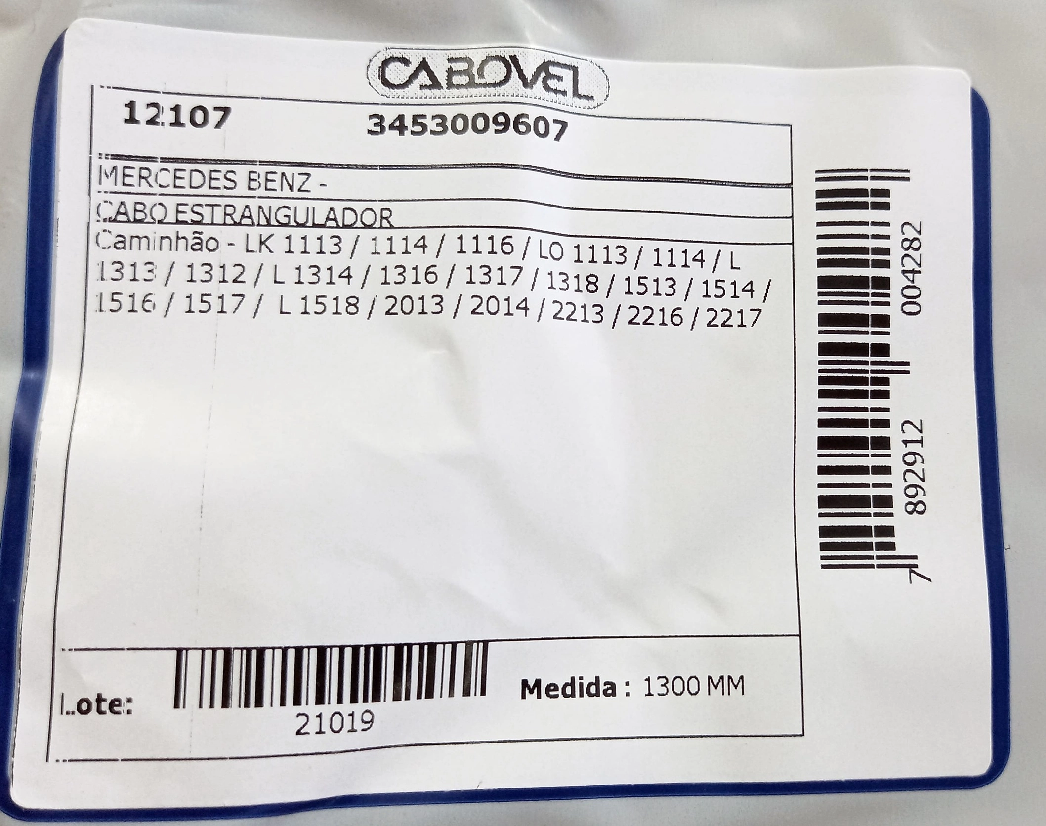 CABO ESTRANGULADOR MB LK 1113/1114/1116/LO 1113/1114/L 1313/1613/1513/2013 1300MM